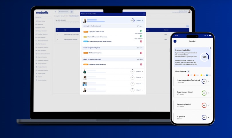 Mobofis ile işe başlama-işten ayrılma süreç yönetimi