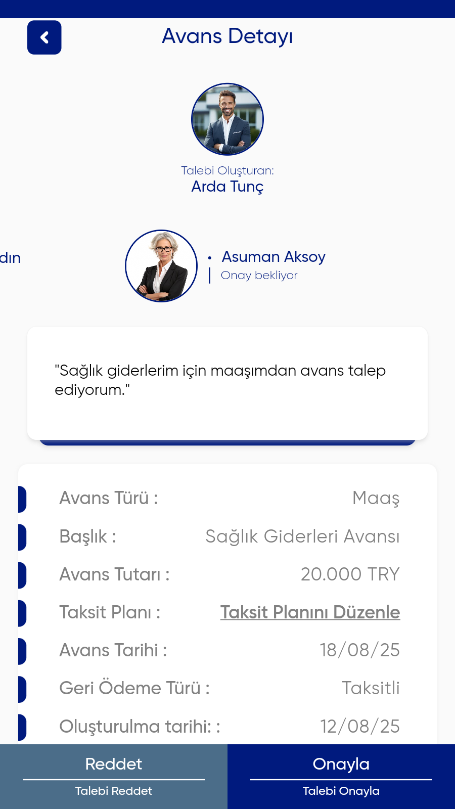 Mobofis Dijital Avans Yönetimi- Hızlı Avans Onay